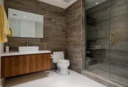 Interior of a small wooden bathtub
