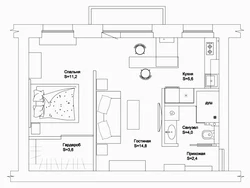 Дизайн проект планировки гостиной