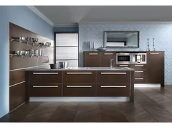 Wenge wallpaper for kitchen photo