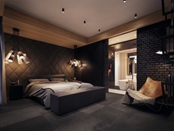 Modern interior men's bedroom photo