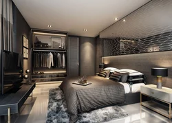 Modern interior men's bedroom photo