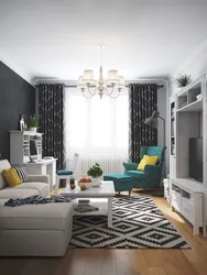 Living room in gray real photos