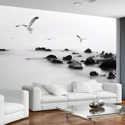 Modern Photo Wallpaper On The Wall In The Living Room Photo