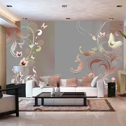 Modern Photo Wallpaper On The Wall In The Living Room Photo