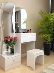 Ladies table with mirror for bedroom design