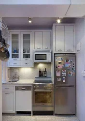 Kitchen design with mini refrigerator