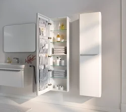 Ваннаға арналған шкафтардың дизайны кіріктірілген