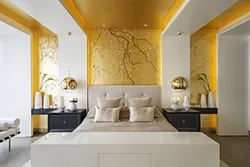 Bedroom interior golden