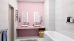 Bathroom design gray pink