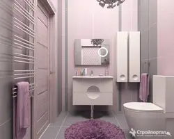 Bathroom design gray pink