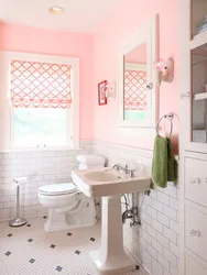 Bathroom design gray pink