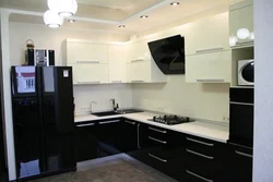 Кухни черный верх белый низ фото