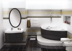 Ванная комната с черной сантехникой фото