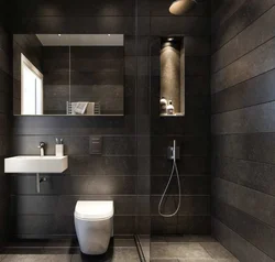 Bathroom with black fixtures photo
