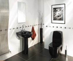 Bathroom with black fixtures photo