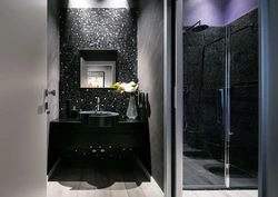 Bathroom with black fixtures photo