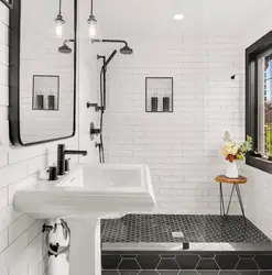 Bathroom with black fixtures photo