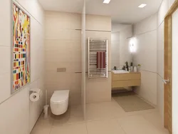 Interyerdə tualet fotoşəkili üçün banyoda arakəsmə