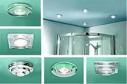Lamps for suspended ceilings in the bathroom photo