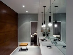 Lamps for suspended ceilings in the bathroom photo