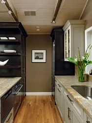 Walk-through kitchen design like this