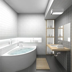 Асимметриялық ванналары бар ванна бөлмелері фотосуреті