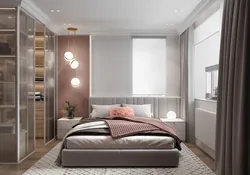 Bedroom 16 sq m design with dressing room photo