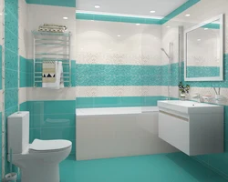Ванна бөлмесінің плиткасының дизайны екі түсті