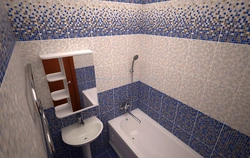 Дизайн ванной плитка двух цветов