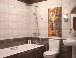 Дизайн ванной плитка двух цветов