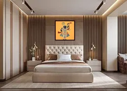 Дизайн спальни с мягкой стеной