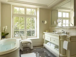 Bathroom Design With A Window In A Country House