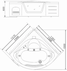 Размеры джакузи для ванной угловые фото