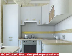 Small kitchen design with refrigerator in the house