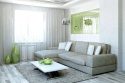 Living room design green and gray