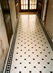 Tiles for the floor in the hallway and kitchen design