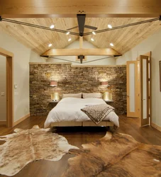 Bedroom interiors with stone photo