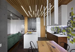 Slats in the kitchen interior