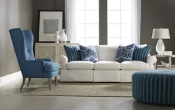 Chairs with a sofa in the living room interior
