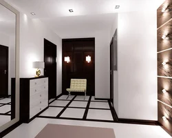 Hallway interior with chest of drawers and mirror
