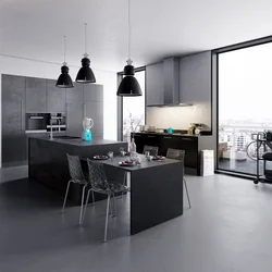 Кухня Серая С Черным Фото Дизайн