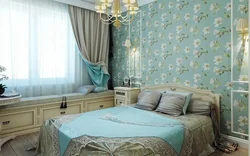 Спальня бэжава блакітная фота