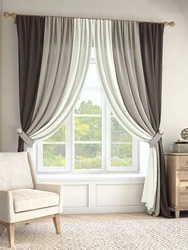 Curtains for one window in the bedroom photo