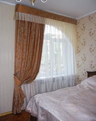 Curtains for one window in the bedroom photo