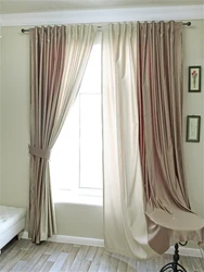 Curtains for one window in the bedroom photo