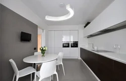 Kitchen Interior In An Apartment In Gray Tones