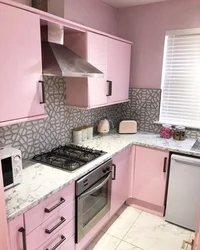 Gray pink kitchen photo