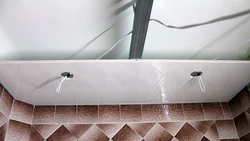 Step-By-Step Photo Of A Bathroom Ceiling Made Of Plastic Panels