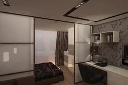 Design living room and bedroom in one room 20 meters