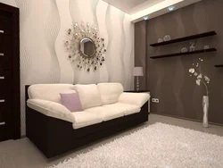Bedroom interior with sofa and wardrobe